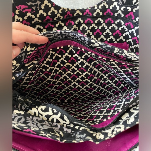 VERA BRADLEY Triple Zip Tote Bag in Canterberry Magenta (Retired Pattern) - Picture 8 of 14